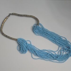 Elegant Blue Beaded Necklace